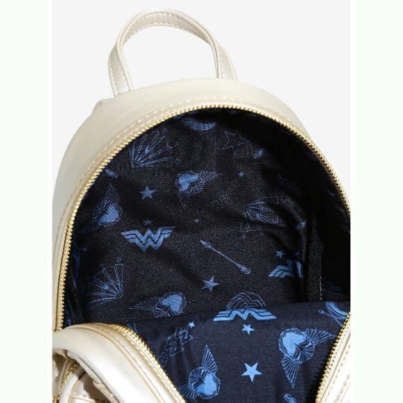 Loungefly Backpack DC Comics Wonder Woman 1984 Metallic Gold Mini Backpack - Picture 5 of 5